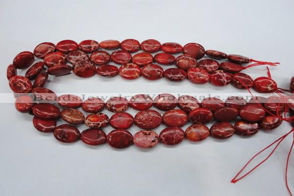 CSE182 15.5 inches 13*18mm oval dyed natural sea sediment jasper beads