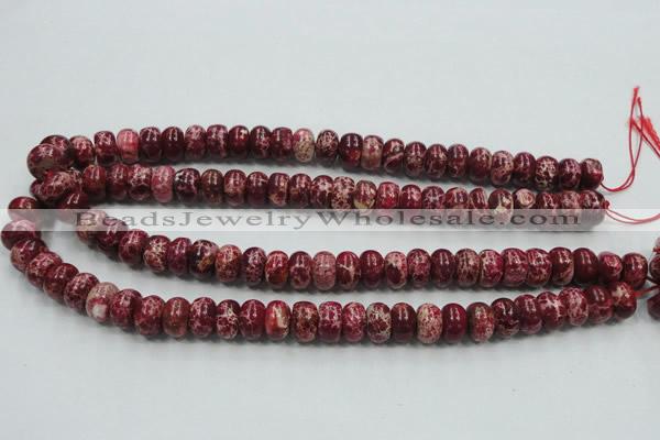 CSE66 15.5 inches 8*12mm rondelle dyed natural sea sediment jasper beads