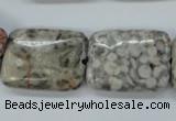 CSF09 15.5 inches 18*25mm rectangle shell fossil jasper beads