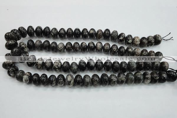 CSI06 15.5 inches 10*14mm rondelle silver scale stone beads wholesale