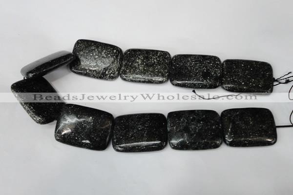 CSI119 15.5 inches 30*40mm rectangle silver scale stone beads