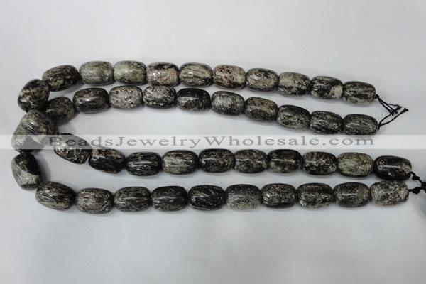 CSI22 15.5 inches 13*18mm drum silver scale stone beads wholesale