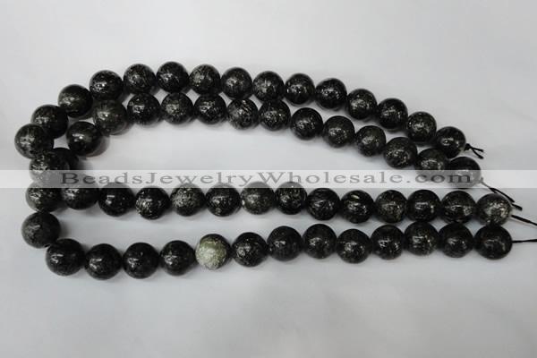 CSI75 15.5 inches 14mm round silver scale stone beads wholesale