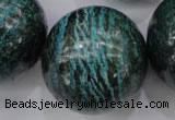 CSJ212 15.5 inches 30mm round dyed green silver line jasper beads