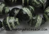 CSJ23 15.5 inches 15*20mm teardrop green silver line jasper beads