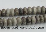 CSL02 15.5 inches 5*10mm rondelle silver leaf jasper beads wholesale