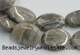 CSL05 15.5 inches 15*20mm oval silver leaf jasper beads wholesale