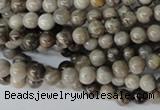 CSL10 15.5 inches 4mm round silver leaf jasper beads wholesale