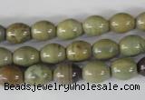 CSL103 15.5 inches 8*10mm rice silver leaf jasper beads wholesale