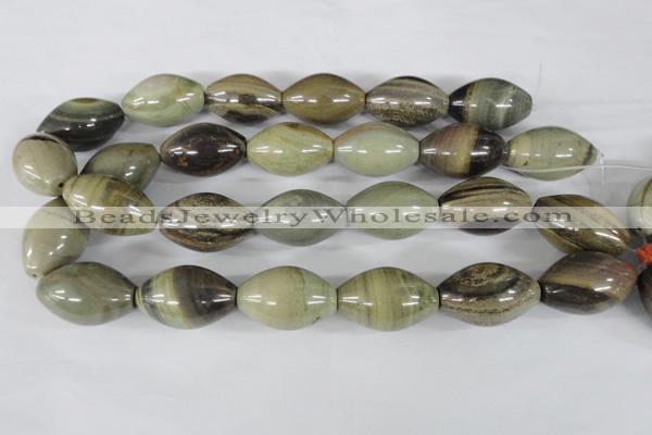 CSL106 15.5 inches 22*30mm rice silver leaf jasper beads wholesale