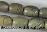 CSL107 15.5 inches 16*20mm drum silver leaf jasper beads wholesale