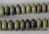 CSL109 15.5 inches 6*12mm rondelle silver leaf jasper beads wholesale