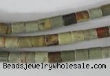 CSL111 15.5 inches 6*6mm column silver leaf jasper beads wholesale