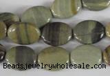 CSL117 15.5 inches 12*16mm oval silver leaf jasper beads wholesale