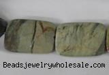 CSL121 15.5 inches 18*25mm faceted rectangle silver leaf jasper beads