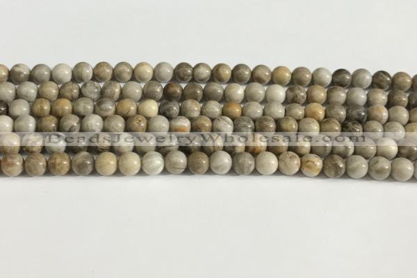 CSL150 15.5 inches 4mm round 

sliver leaf jasper beads wholesale