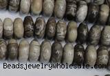 CSL19 15.5 inches 6*12mm rondelle silver leaf jasper beads wholesale