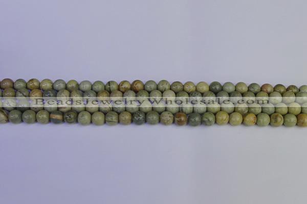 CSL200 15.5 inches 4mm round silver leaf jasper beads wholesale