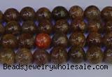 CSL220 15.5 inches 4mm round gold leaf jasper beads wholesale