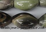 CSL25 15.5 inches 20*30mm rice silver leaf jasper beads wholesale