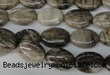 CSL41 15.5 inches 10*14mm oval silver leaf jasper beads wholesale