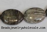 CSL45 15.5 inches 18*25mm oval silver leaf jasper beads wholesale