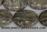 CSL46 15.5 inches 20*30mm oval silver leaf jasper beads wholesale