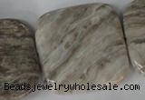 CSL59 15.5 inches 40*40mm square silver leaf jasper beads wholesale