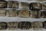 CSL66 15.5 inches 10*14mm rectangle silver leaf jasper beads wholesale