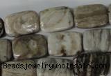 CSL68 15.5 inches 13*18mm rectangle silver leaf jasper beads wholesale