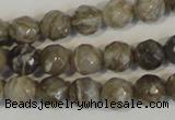 CSL91 15.5 inches 6mm faceted round silver leaf jasper beads wholesale