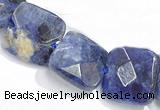 CSO05 15.5 inches A grade 8mm faceted square sodalite beads