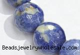 CSO21 AB grade 14mm faceted round sodalite beads wholesale