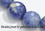 CSO22 AB grade 16mm faceted round sodalite beads wholesale