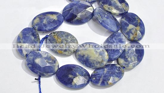 CSO26 15.5 inches A grade 10*14mm faceted oval sodalite beads