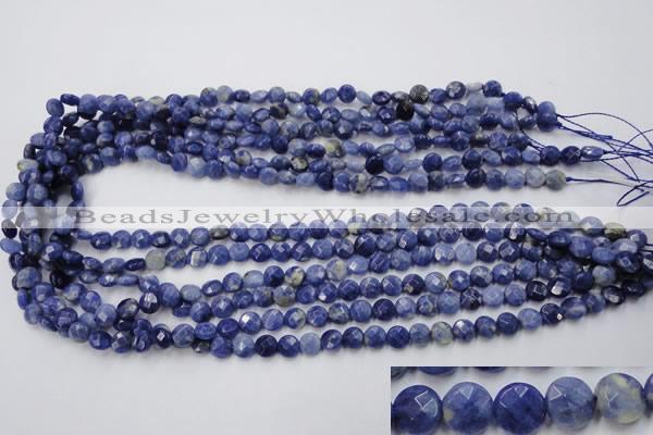 CSO35 15.5 inches 6mm faceted coin sodalite gemstone beads