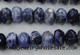 CSO353 15.5 inches 8*12mm faceted rondelle natural sodalite beads