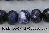 CSO356 15.5 inches 12*16mm faceted rondelle natural sodalite beads