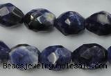 CSO368 15.5 inches 12*16mm faceted nuggets natural sodalite beads