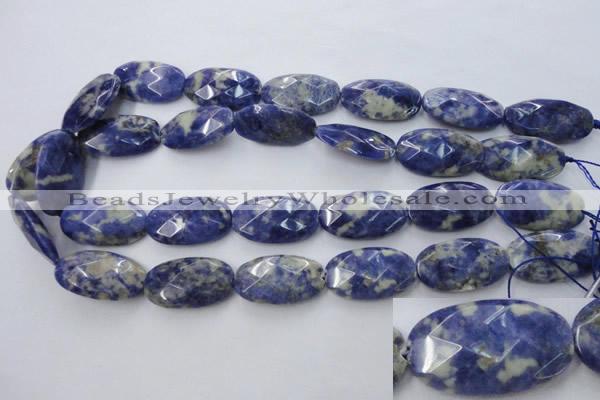 CSO391 15.5 inches 16*28mm faceted oval natural sodalite beads