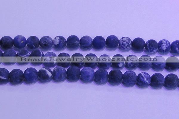 CSO459 15.5 inches 16mm round matte sodalite gemstone beads