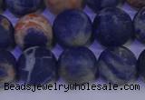 CSO525 15.5 inches 14mm round matte orange sodalite beads wholesale