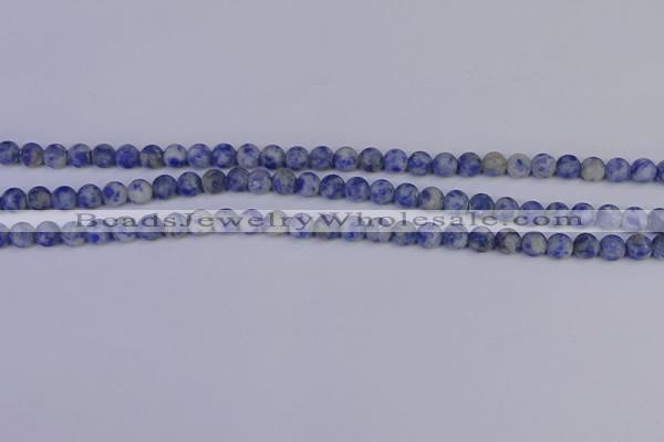 CSO530 15.5 inches 4mm round matte African sodalite beads wholesale