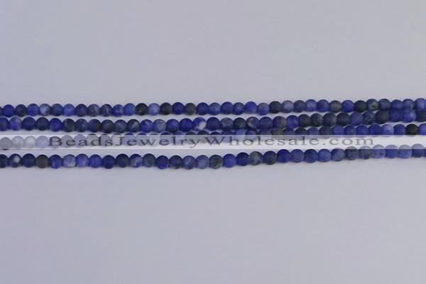 CSO540 15.5 inches 4mm round matte sodalite beads wholesale