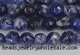 CSO559 15.5 inches 6mm faceted round sodalite gemstone beads