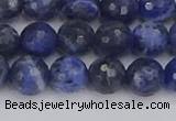 CSO560 15.5 inches 8mm faceted round sodalite gemstone beads