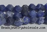 CSO565 15.5 inches 6mm faceted nuggets matte sodalite beads
