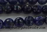 CSO643 15.5 inches 8mm faceted round sodalite gemstone beads