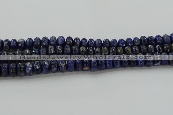 CSO664 15.5 inches 7*12mm faceted rondelle sodalite gemstone beads