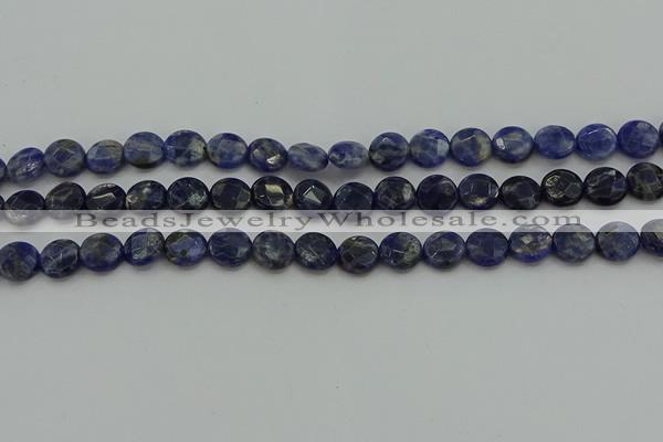 CSO705 15.5 inches 10mm faceted coin sodalite gemstone beads